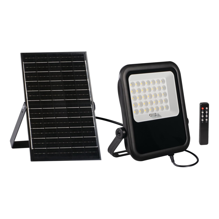 Ściemniane oświetlenie punktowe LED z panelem solarnym i czujnikiem zmierzchu LED/15W/15000 mAh 3,2V IP65 + pilot zdalnego sterowania