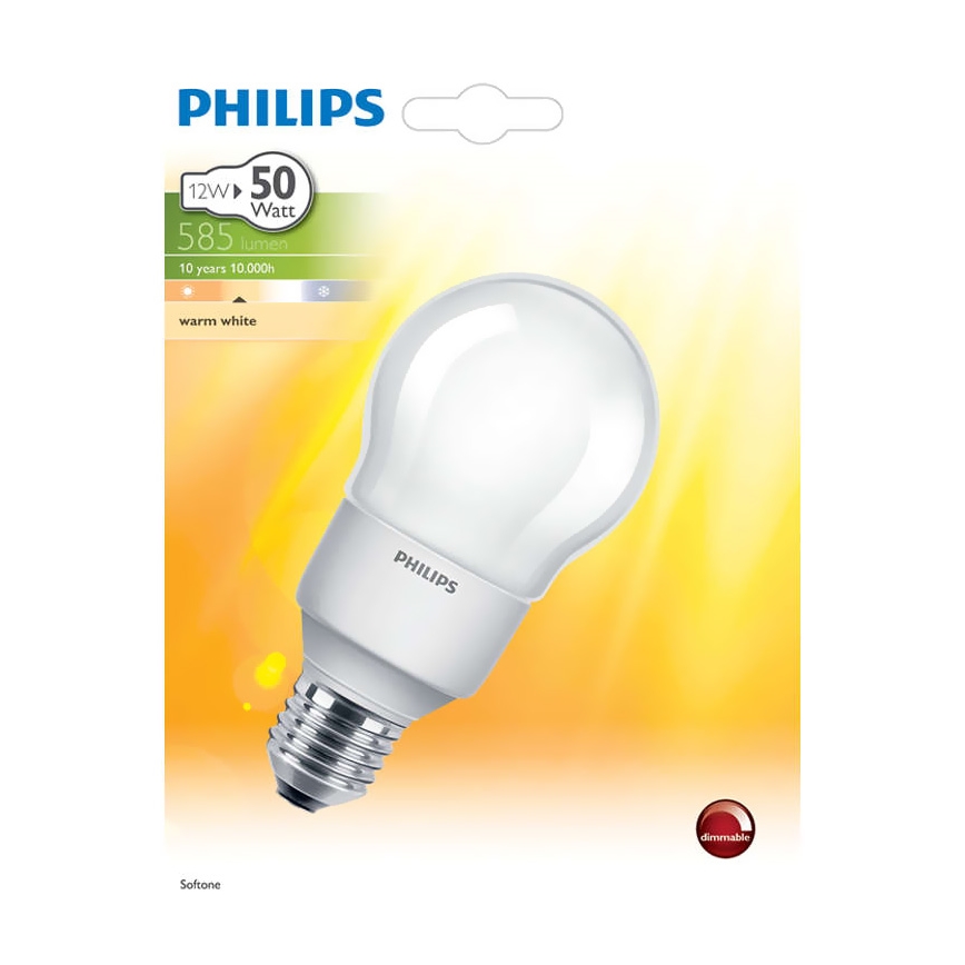 Energooszczędna żarówka PHILIPS E27/12W/230V - SOFTONE