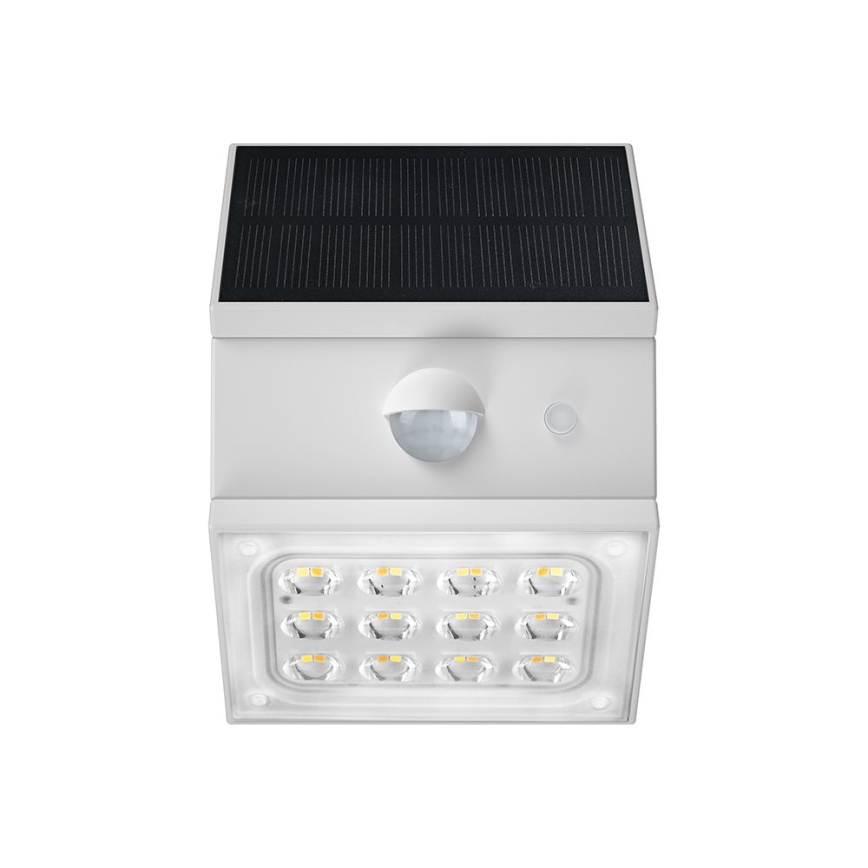Solarny kinkiet LED z czujnikiem LED/2,5W/3,7V 3000/4000/6000K IP65 1200 mAh biały