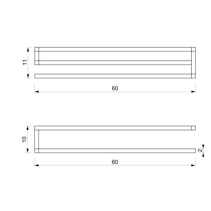 Ścienny wieszak na ręcznik 10x60 cm białe