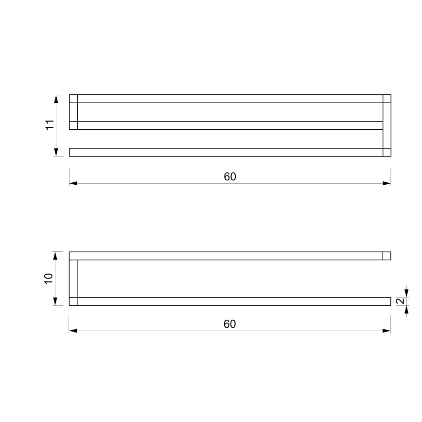 Ścienny wieszak na ręcznik 10x60 cm białe