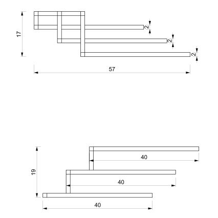 Ścienny wieszak na ręcznik 19x58 cm białe