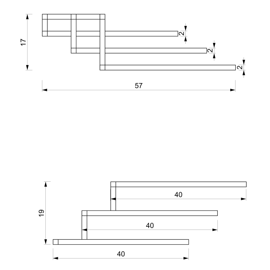 Ścienny wieszak na ręcznik 19x58 cm czarne
