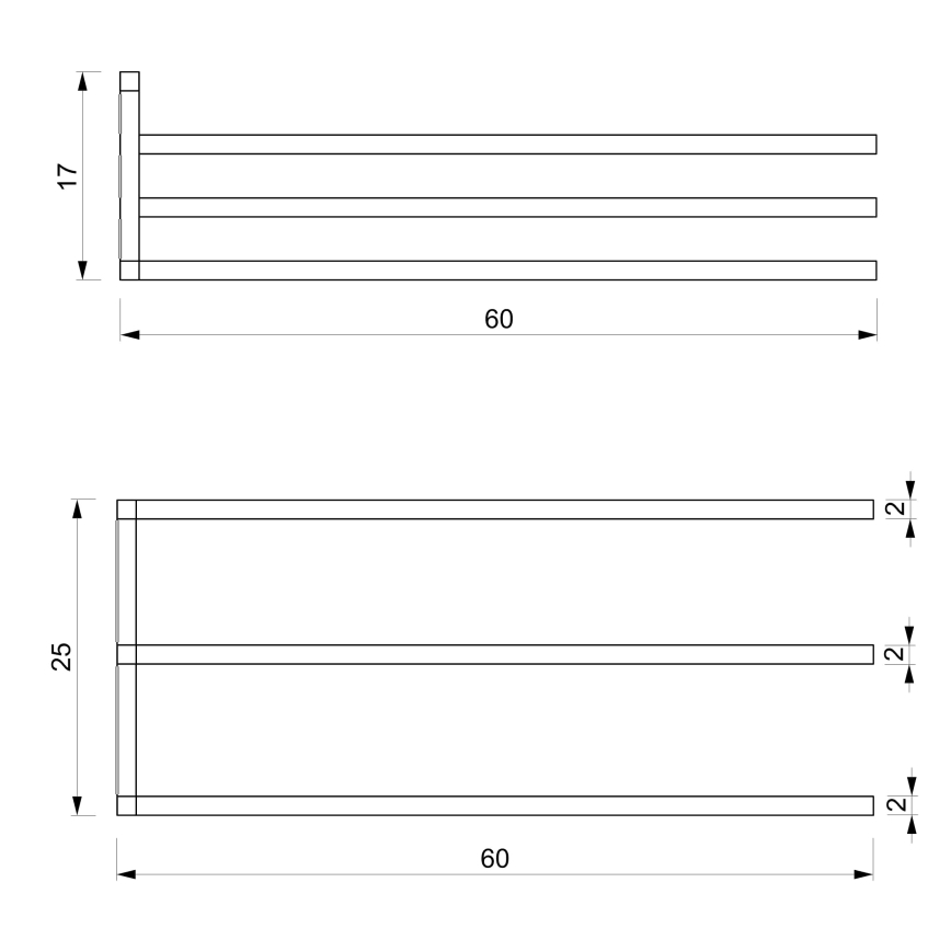 Ścienny wieszak na ręcznik 25x60 cm białe