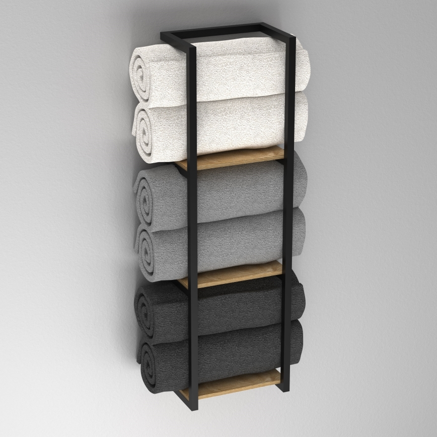 Ścienny wieszak na ręcznik 78x23 cm czarne