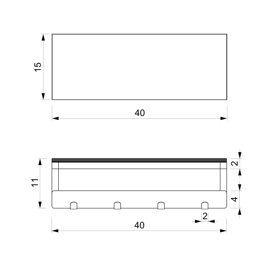 Ścienny wieszak na ręczniki z półką 10x40 cm białe