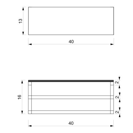 Ścienny wieszak na ręczniki z półką 14x40 cm białe
