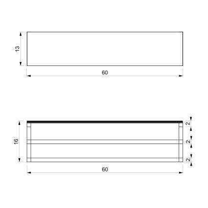 Ścienny wieszak na ręczniki z półką 14x60 cm białe