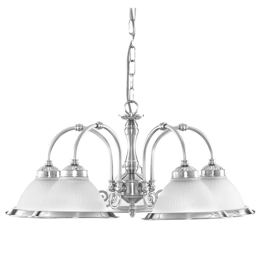 Searchlight - Żyrandol na łańcuchu AMERICAN DINER 5xE14/60W/230V chrom błyszczący