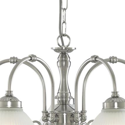 Searchlight - Żyrandol na łańcuchu AMERICAN DINER 5xE14/60W/230V chrom błyszczący