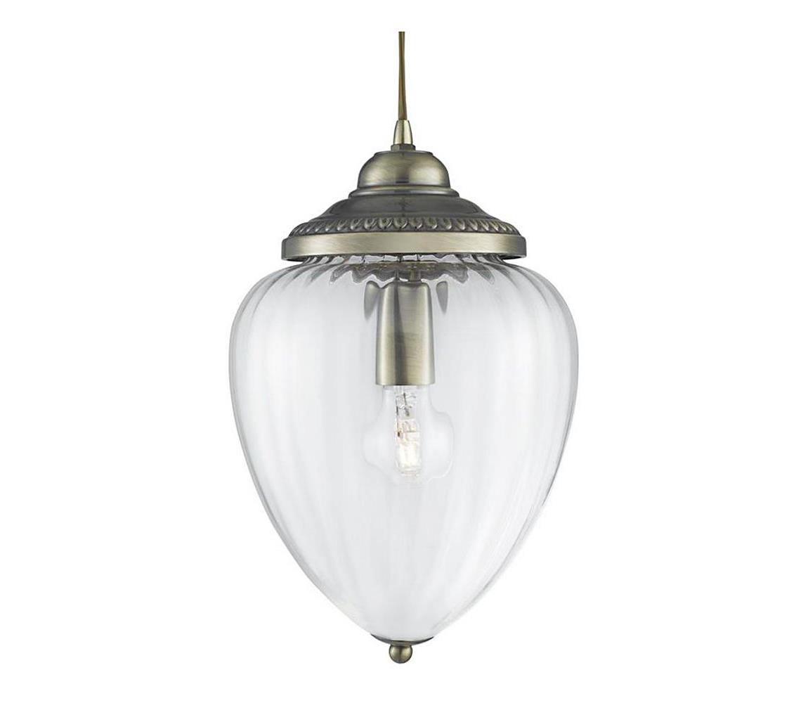 Searchlight 1091AB - Żyrandol na lince PINEAPPLE 1xE27/60W/230V mosiądz