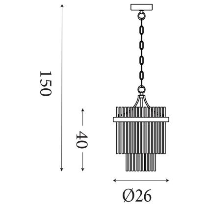 Searchlight - Żyrandol na łańcuchu LARA 1xE27/60W/230V
