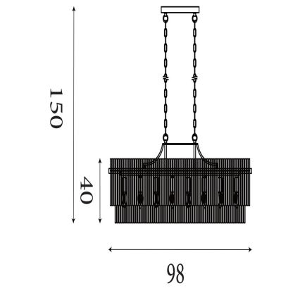 Searchlight - Żyrandol na łańcuchu LARA 8xE14/60W/230V