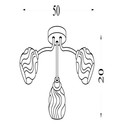 Searchlight - Przysufitowy żyrandol ASTRAL 3xG9/33W/230V złoty