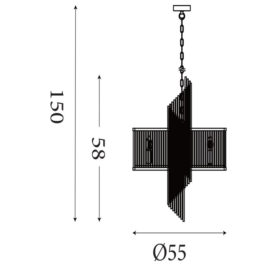 Searchlight - Żyrandol na łańcuchu LARA 6xE14/60W/230V