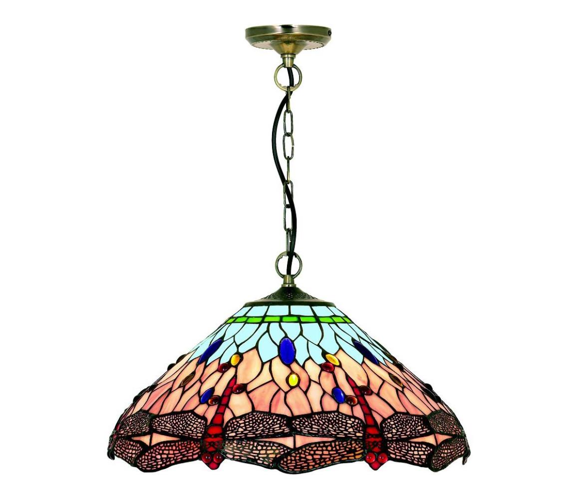 Searchlight 1283-16 - Tiffany żyrandol na łańcuchu WAŻKA 1xE27/60W/230V