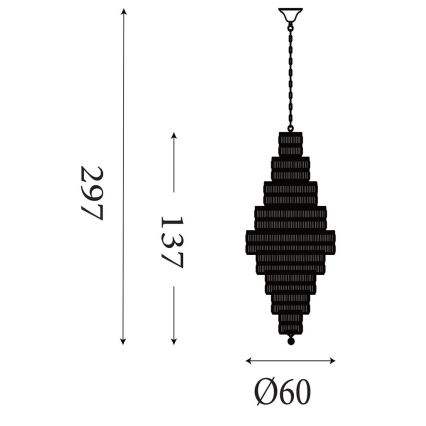 Searchlight - Żyrandol na łańcuchu EMPIRE 13xE14/60W/230V