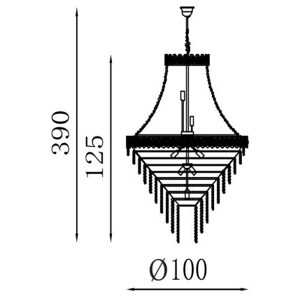 Searchlight - Żyrandol na łańcuchu LOUIS PHILLIPE 28xE14/60W/230V