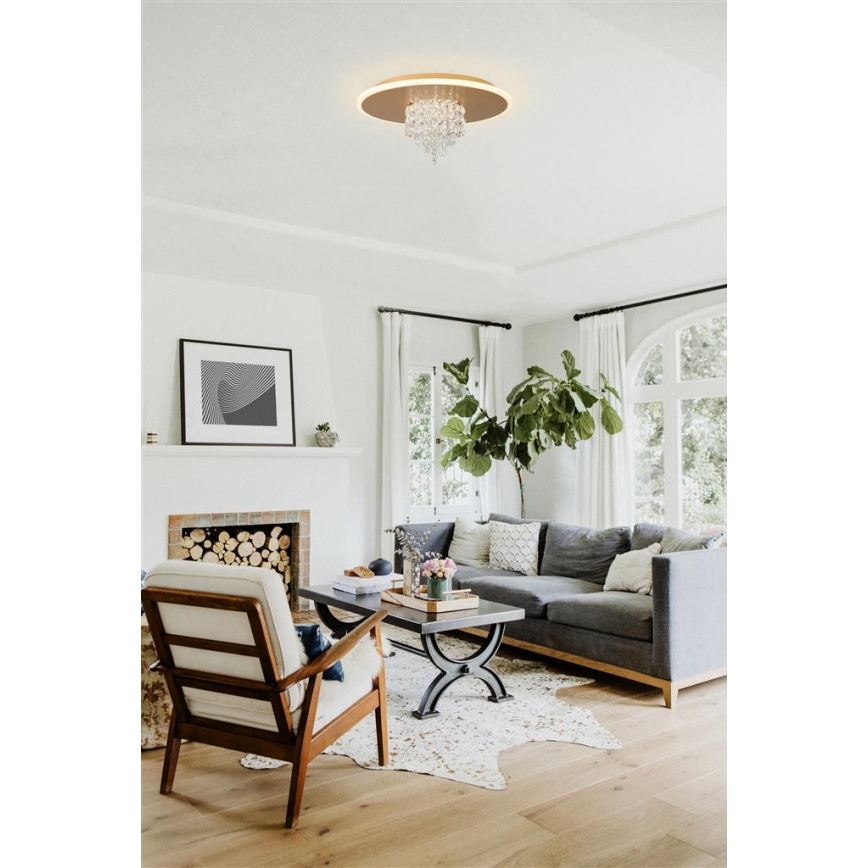 Searchlight - ściemnialna oprawa sufitowa LED DELUGE LED/20W/230V śr. 31,5 cm złota