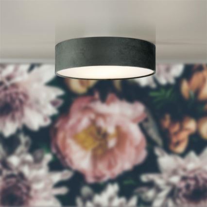 Searchlight - Lampa sufitowa DRUM PLEAT 2xE27/15W/230V szara