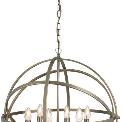 Searchlight - Żyrandol na łańcuchu ORBIT 6xE14/60W/230V mosiądz