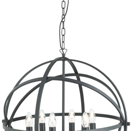 Searchlight - Żyrandol na łańcuchu ORBIT 6xE14/60W/230V czarny