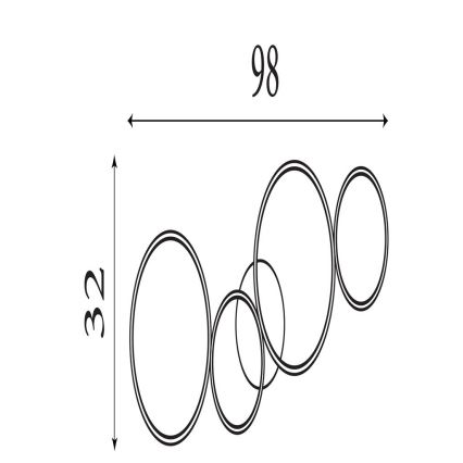 Searchlight - Ściemnialna oprawa sufitowa LED CIRQUE LED/37W/230V 3000K 33x97 cm