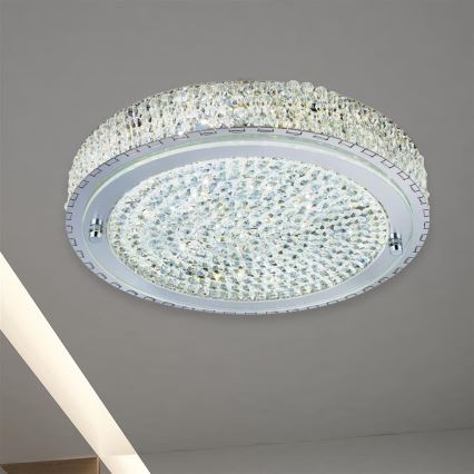 Searchlight - LED Plafon FLUSH LED/24W/230V śr. 40 cm chrom