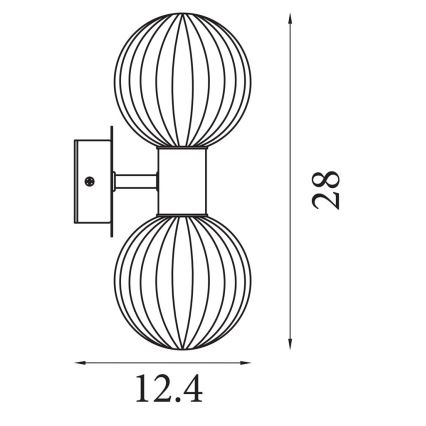Searchlight - Kinkiet LUMINSPHERE 2xG9/7W/230V mosiądz