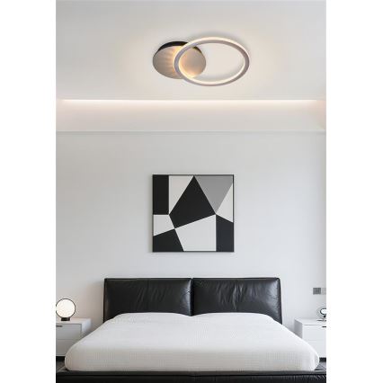 Searchlight - LED ściemnialna lampa sufitowa SPECS LED/18W/230V 3000K 35x45 cm mosiądz