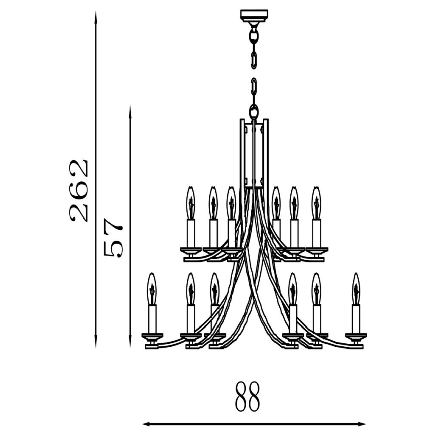 Searchlight - Żyrandol na łańcuchu ASCONA 12xE14/60W/230V