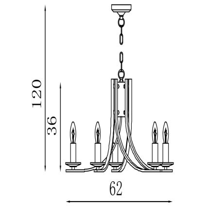 Searchlight - Żyrandol na łańcuchu ASCONA 5xE14/60W/230V