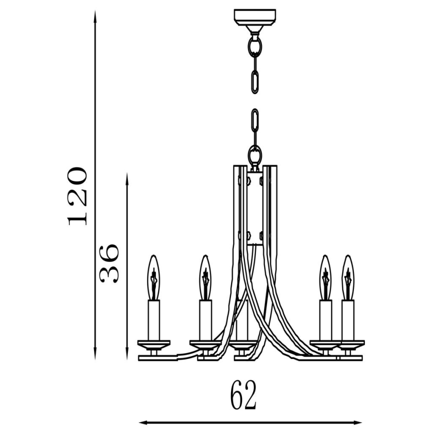 Searchlight - Żyrandol na łańcuchu ASCONA 5xE14/60W/230V