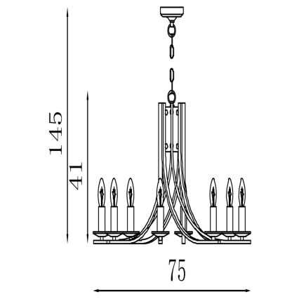 Searchlight - Żyrandol na łańcuchu ASCONA 8xE14/60W/230V
