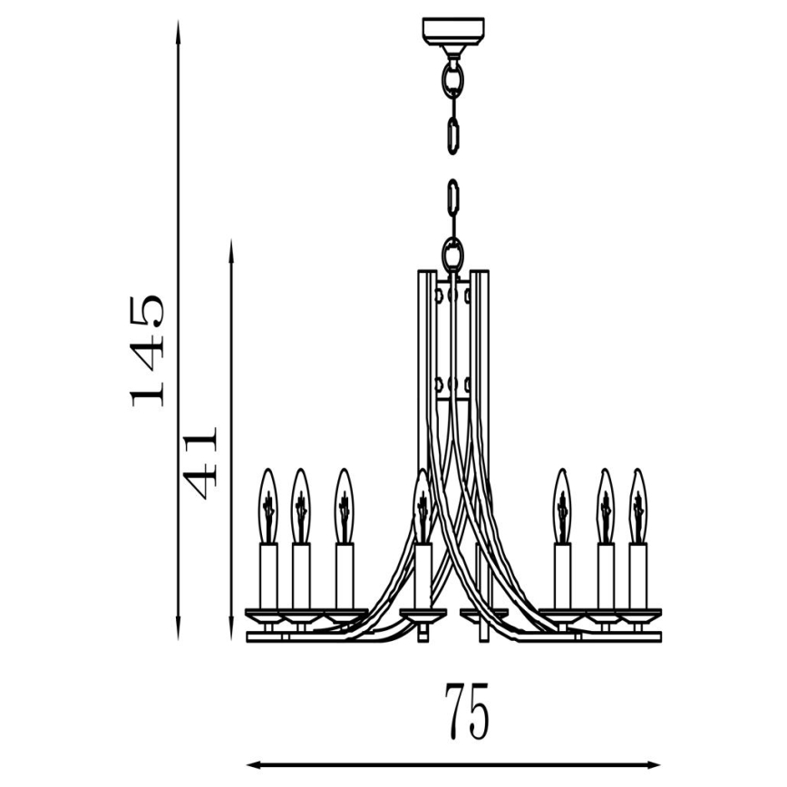 Searchlight - Żyrandol na łańcuchu ASCONA 8xE14/60W/230V