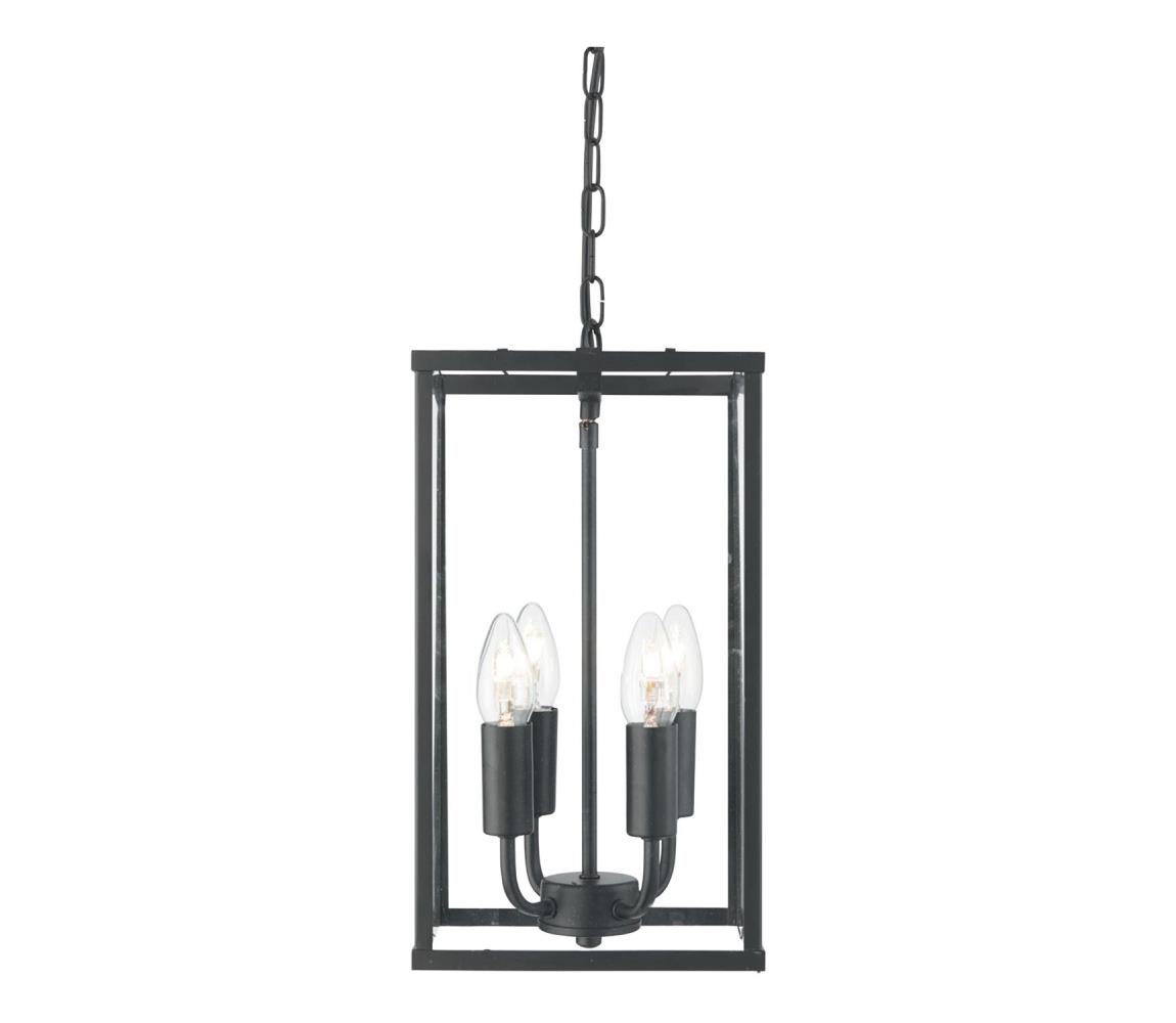 Searchlight 4244BK - Żyrandol na łańcuchu LANTERN NOIR 4xE14/60W/230V