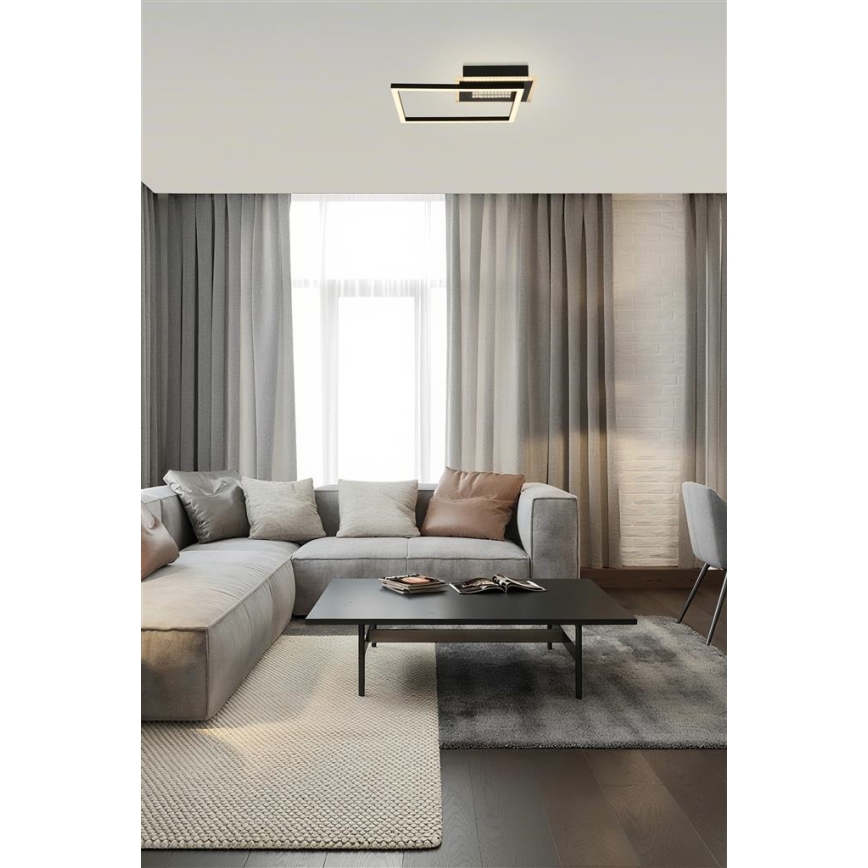 Searchlight - LED ściemnialna oprawa sufitowa QUADRATE LED/24W/230V 36x36 cm czarna