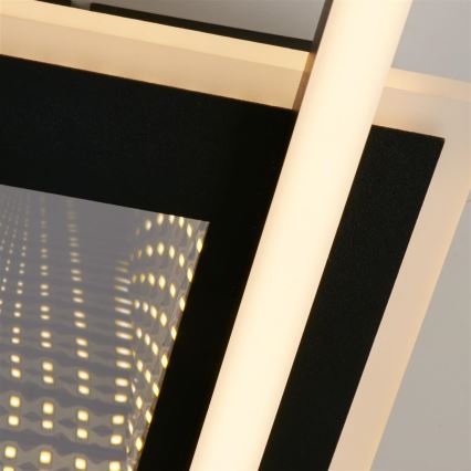 Searchlight - LED ściemnialna oprawa sufitowa QUADRATE LED/24W/230V 36x36 cm czarna