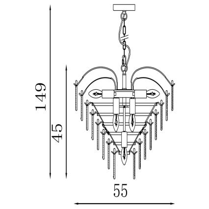 Searchlight - Żyrandol na łańcuchu FEATHER 6xE14/60W/230V