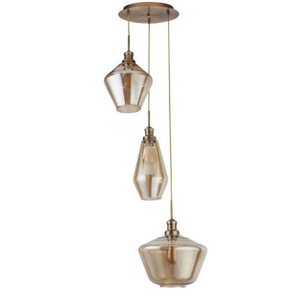 Searchlight - Żyrandol na lince MIA 3xE27/60W/230V mosiądz