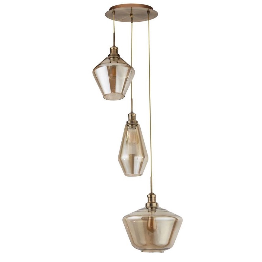 Searchlight - Żyrandol na lince MIA 3xE27/60W/230V mosiądz