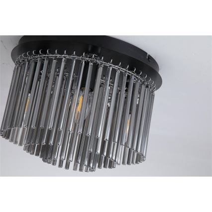 Searchlight - Lampa sufitowa SWIZZLE 5xE14/60W/230V, śr. 32 cm, przydymione szkło