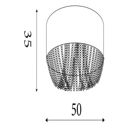 Searchlight - Lampa sufitowa BELLANO 5xG9/7W/230V, średnica 50 cm, szara