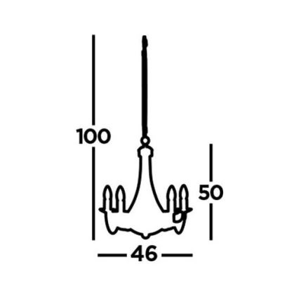 Searchlight - Żyrandol na łańcuchu MAYPOLE 5xE14/40W/230V chrom błyszczący