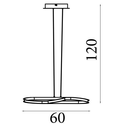Searchlight - LED ściemnialny żyrandol na lince DOODLE LED/40W/230V mosiądz