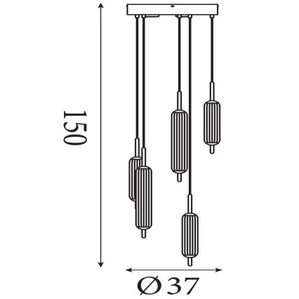 Searchlight - LED ściemnialny żyrandol na lince CATTAIL LED/24W/230V