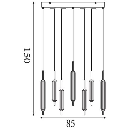 Searchlight - ściemnialny żyrandol na lince CATTAIL LED/33W/230V