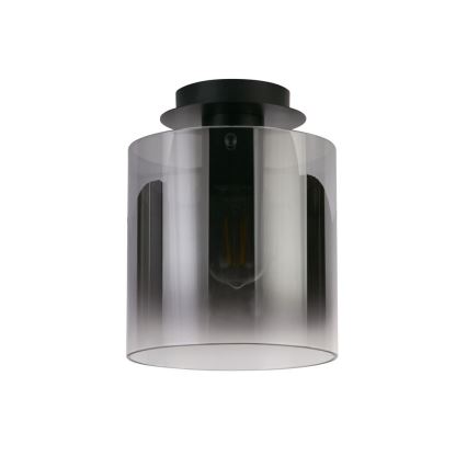 Searchlight - Lampa sufitowa SWEDEN 1xE27/60W/230V, średnica 22 cm, czarna z przydymionym kloszem