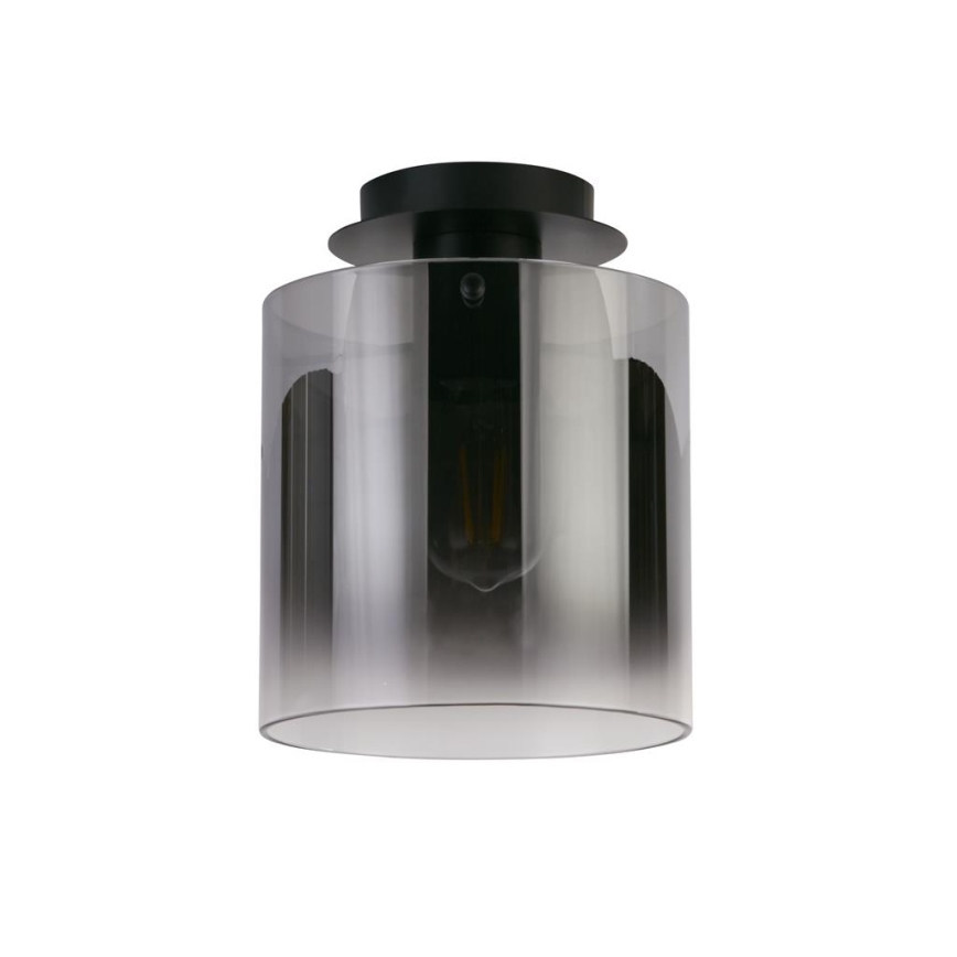 Searchlight - Lampa sufitowa SWEDEN 1xE27/60W/230V, średnica 22 cm, czarna z przydymionym kloszem