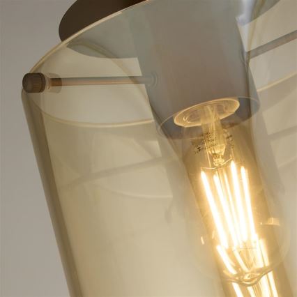 Searchlight - Lampa sufitowa SWEDEN 1xE27/60W/230V Ø 22 cm brązowa/przydymiona
